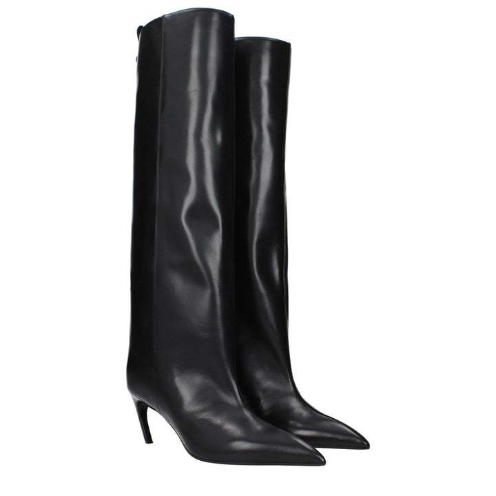 Women’s the Attico Black Leather High Heel Boots
