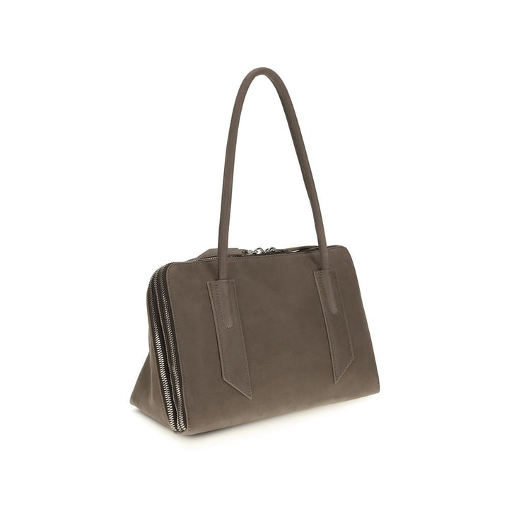Women’s the Attico Gray Calf Leather Bos Taurus Shoulder Bag