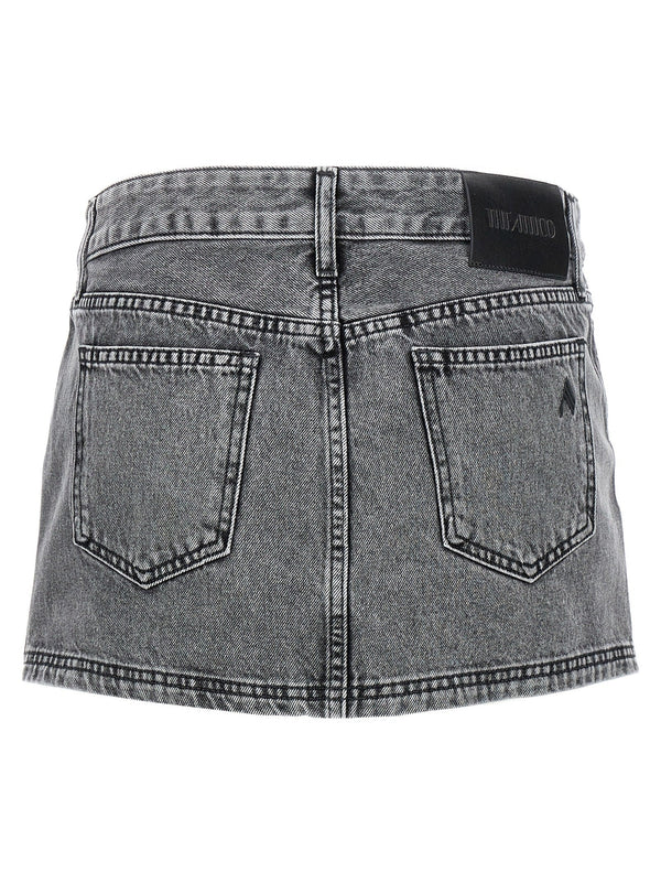 Women’s the Attico Gray Cotton Long Skirt