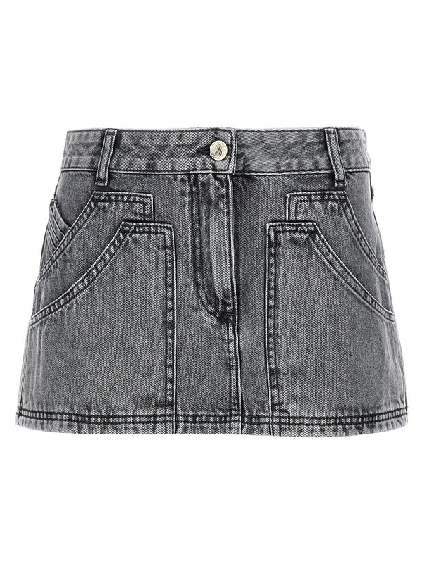 Women’s the Attico Gray Cotton Long Skirt