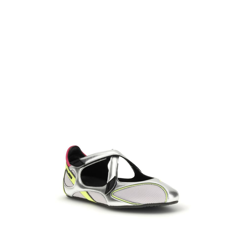 Women’s the Attico Silver Polyurethane Ballet Flats