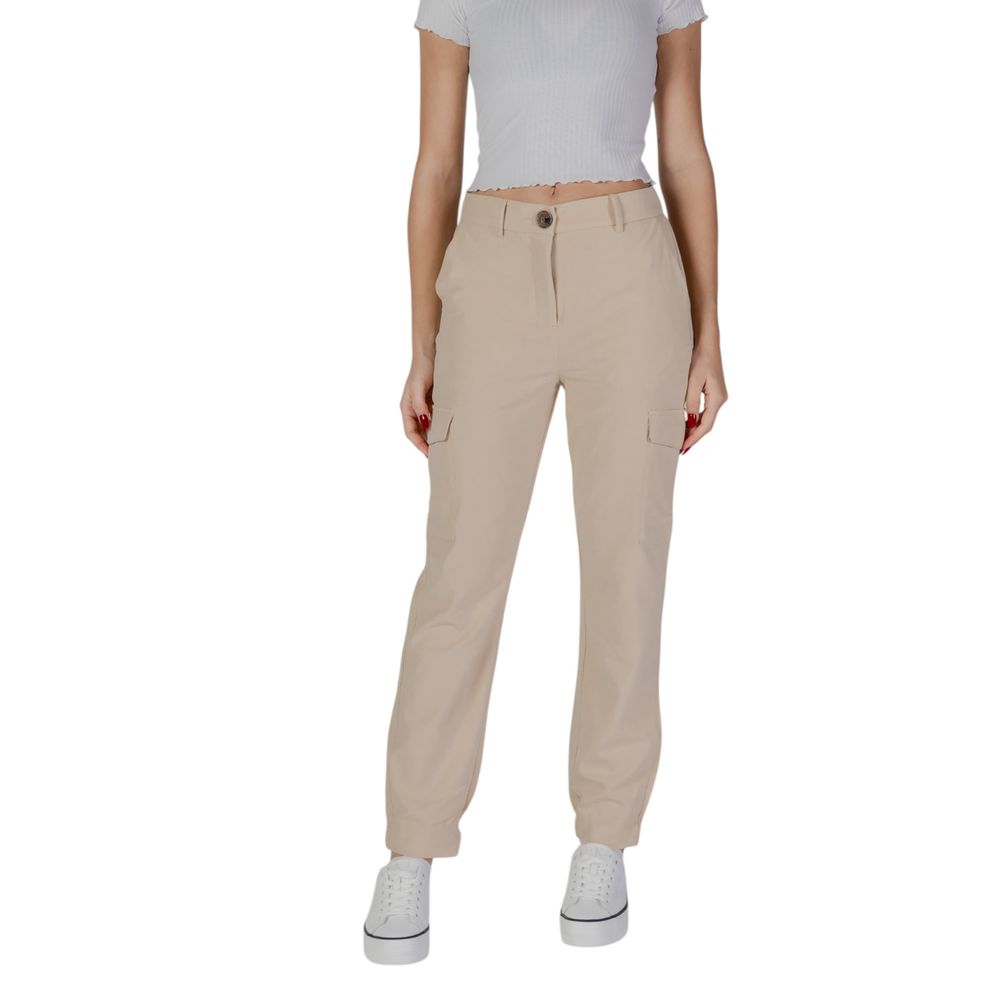 Women’s B.young Beige Polyester Cargo Pants
