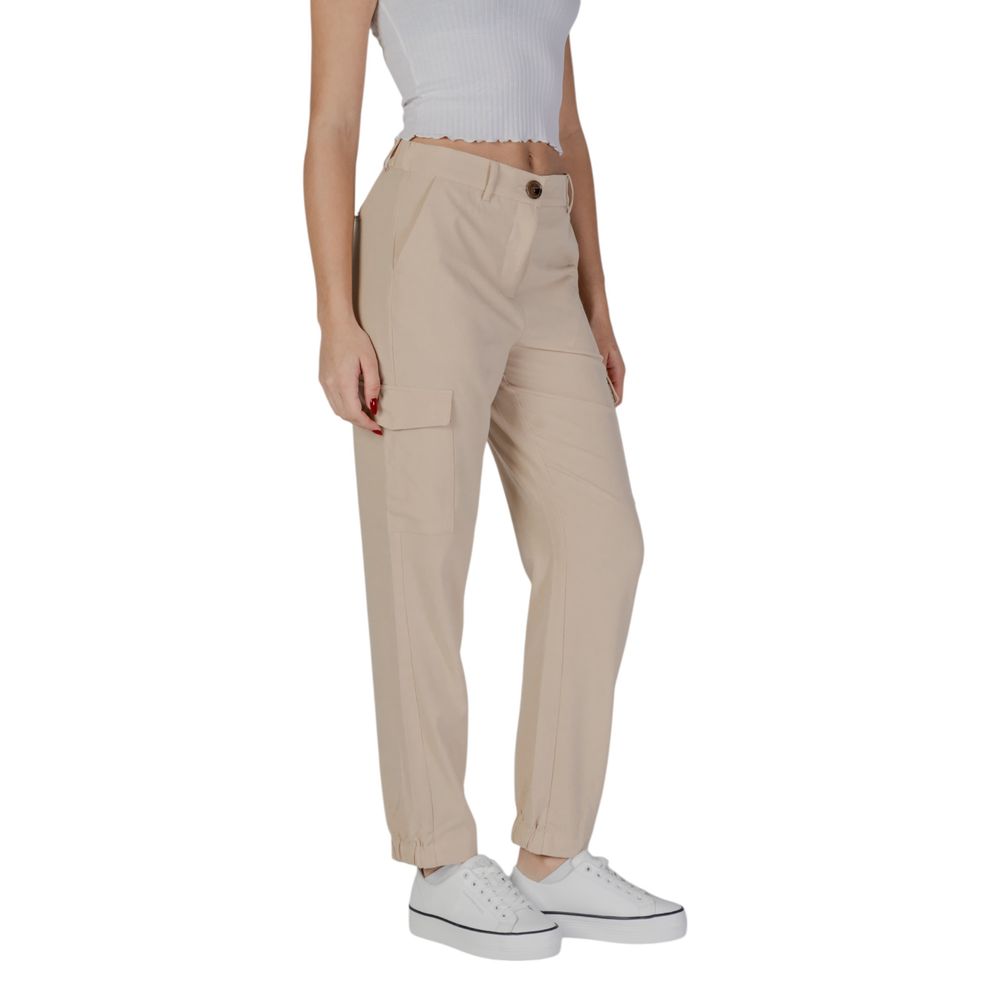 Women’s B.young Beige Polyester Cargo Pants