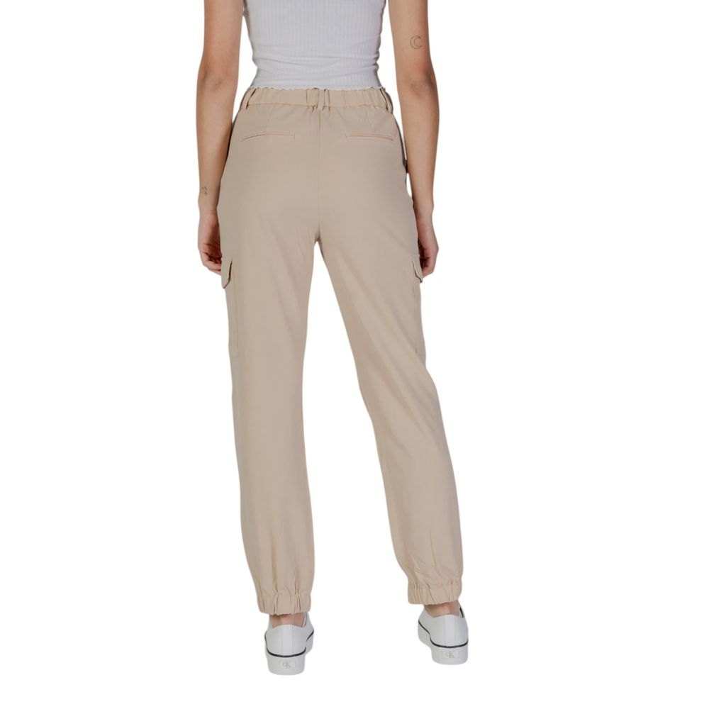 Women’s B.young Beige Polyester Cargo Pants