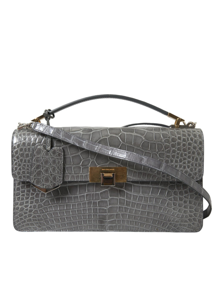 Balenciaga - Gray Exotic Leather Medium Shoulder Hand Purse Bag