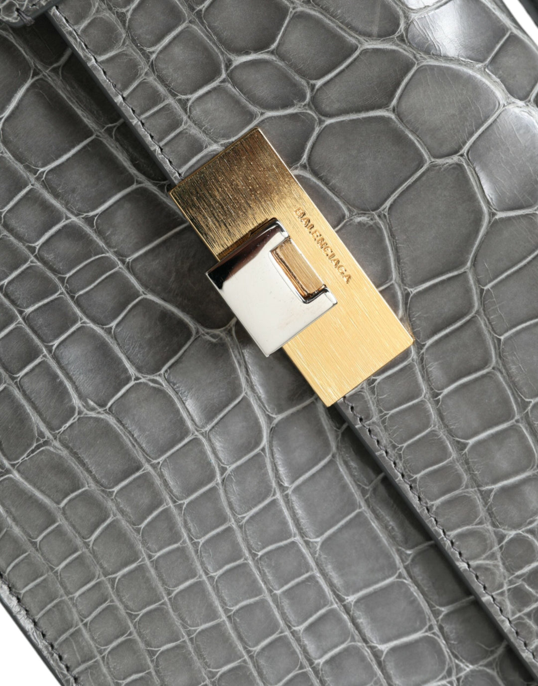 Balenciaga - Gray Exotic Leather Medium Shoulder Hand Purse Bag