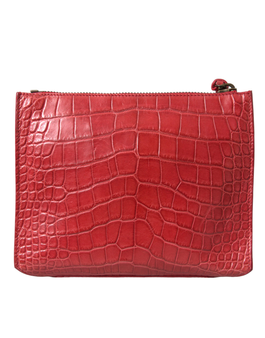 Women’s Balenciaga Red Exotic Skin Leather Classic Pouch Purse Wristlet Bag