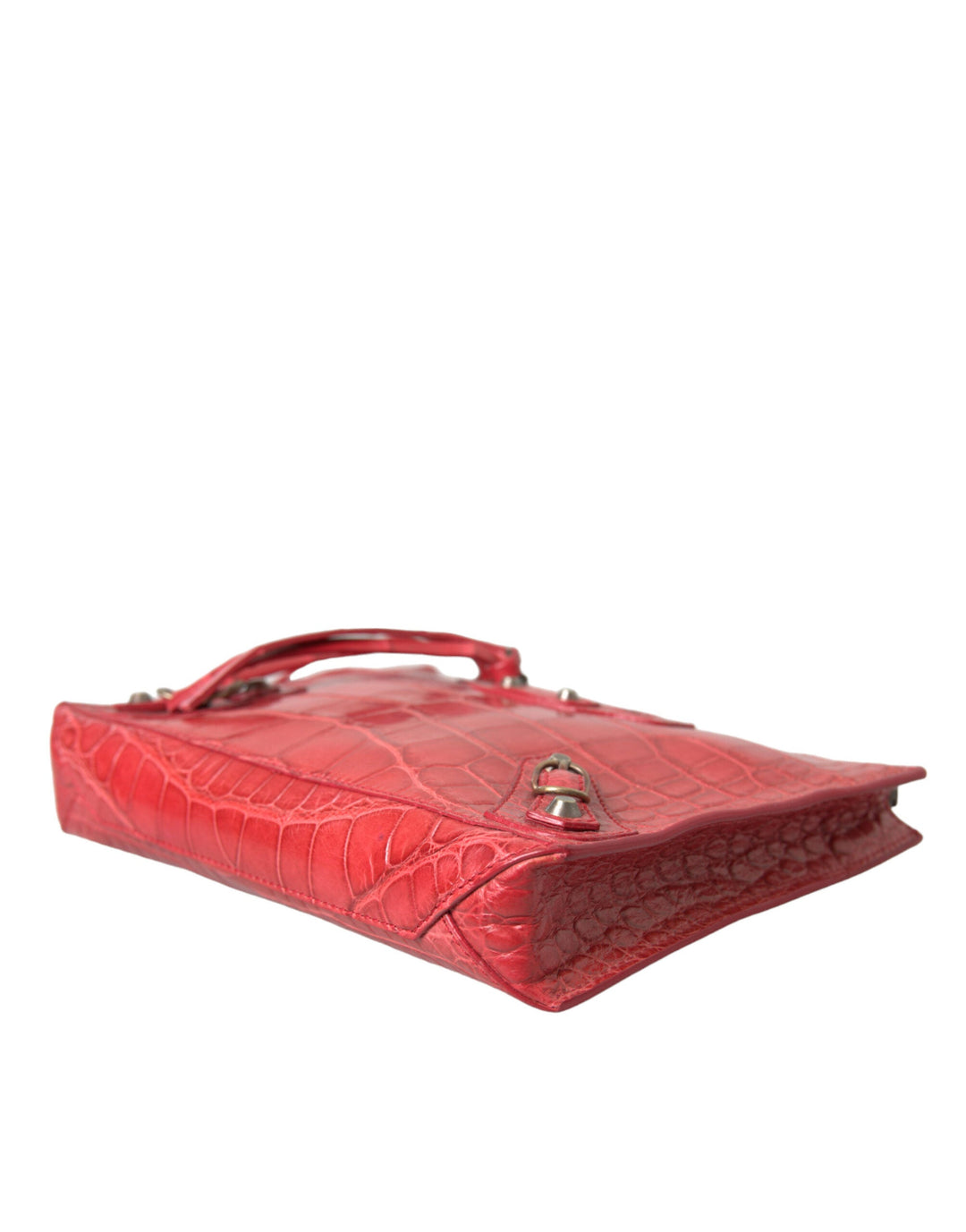 Women’s Balenciaga Red Exotic Skin Leather Classic Pouch Purse Wristlet Bag