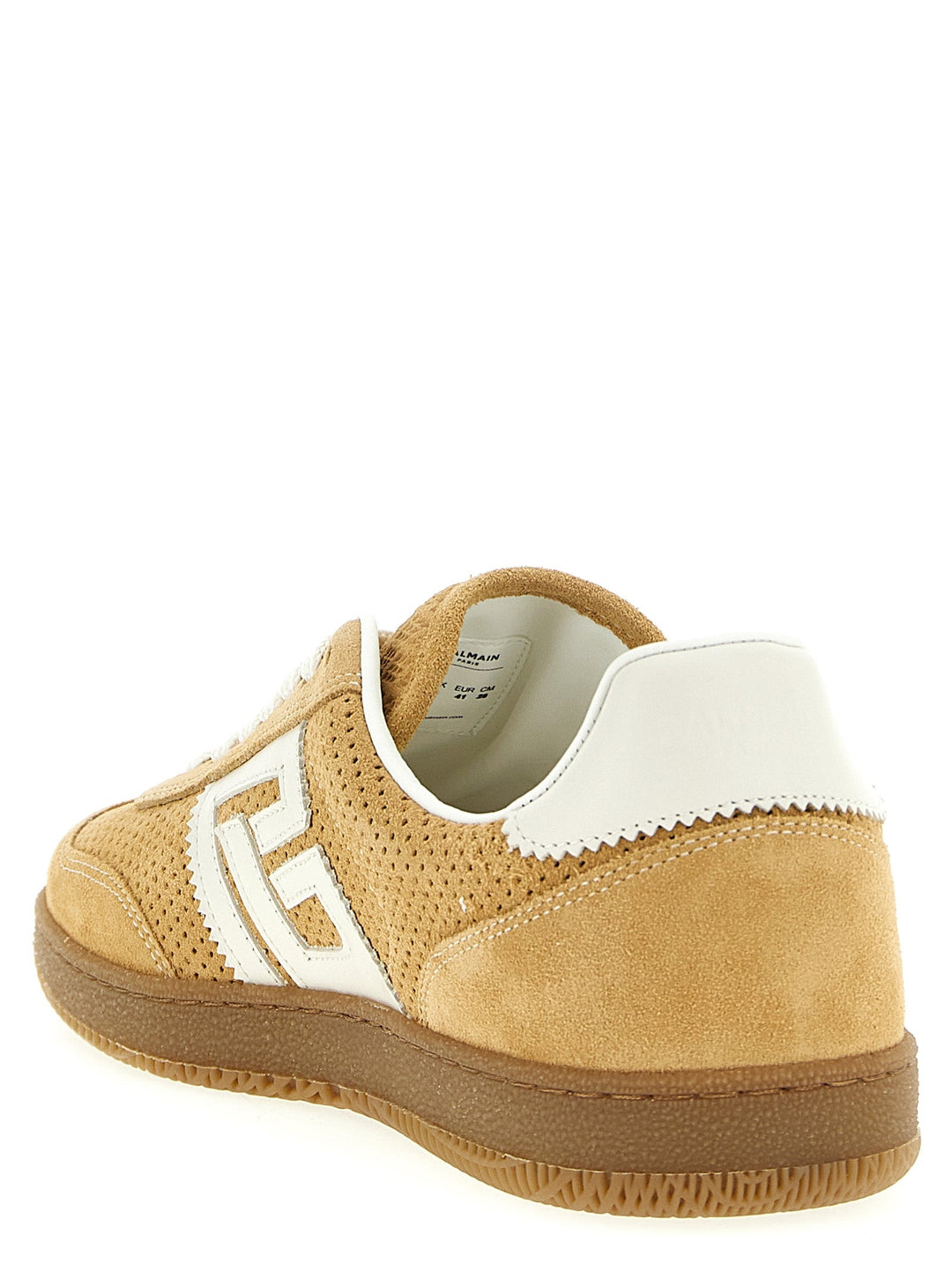 Women’s Balmain Beige Calfskin Low Top Sneakers
