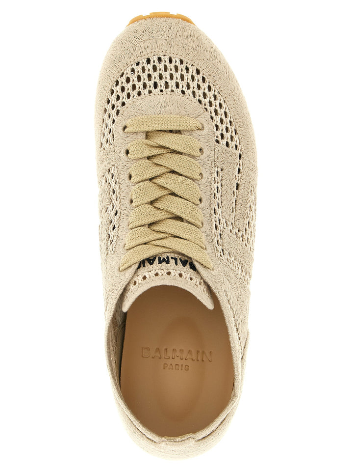 Women’s Balmain Beige Cotton Athletic Sneakers