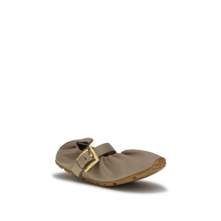 Women’s Balmain Beige Lamb Ovis Aries Ballet Flats