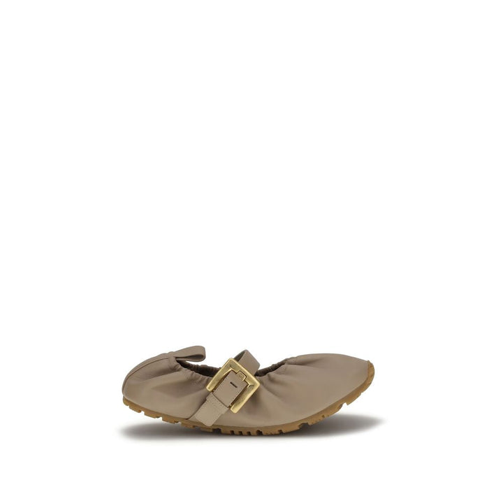 Women’s Balmain Beige Lamb Ovis Aries Ballet Flats