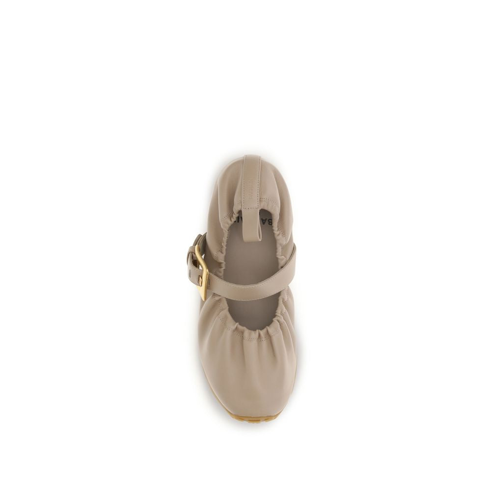 Women’s Balmain Beige Lamb Ovis Aries Ballet Flats