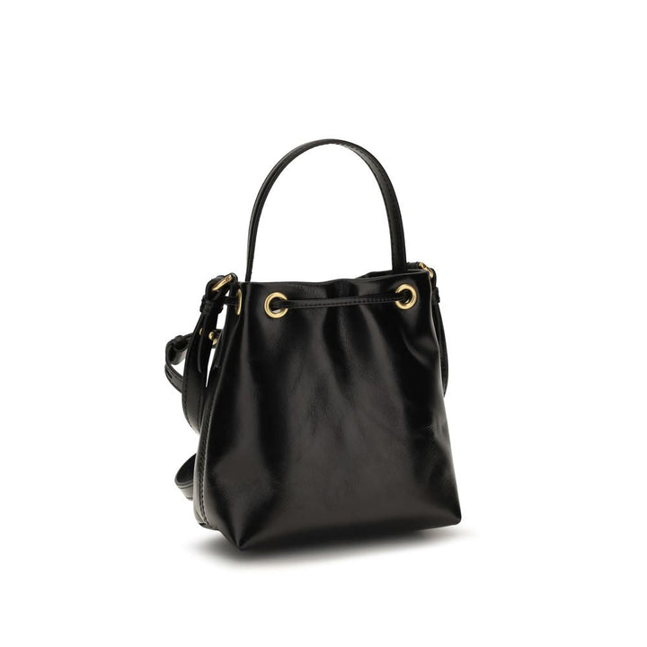 Women’s Balmain Black Calf Leather Bos Taurus Backet Bag
