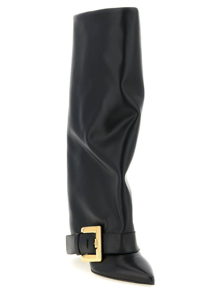 Women’s Balmain Black Calfskin Over the Knee