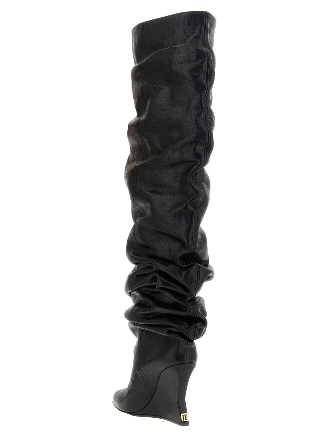 Women’s Balmain Black Calfskin Over the Knee