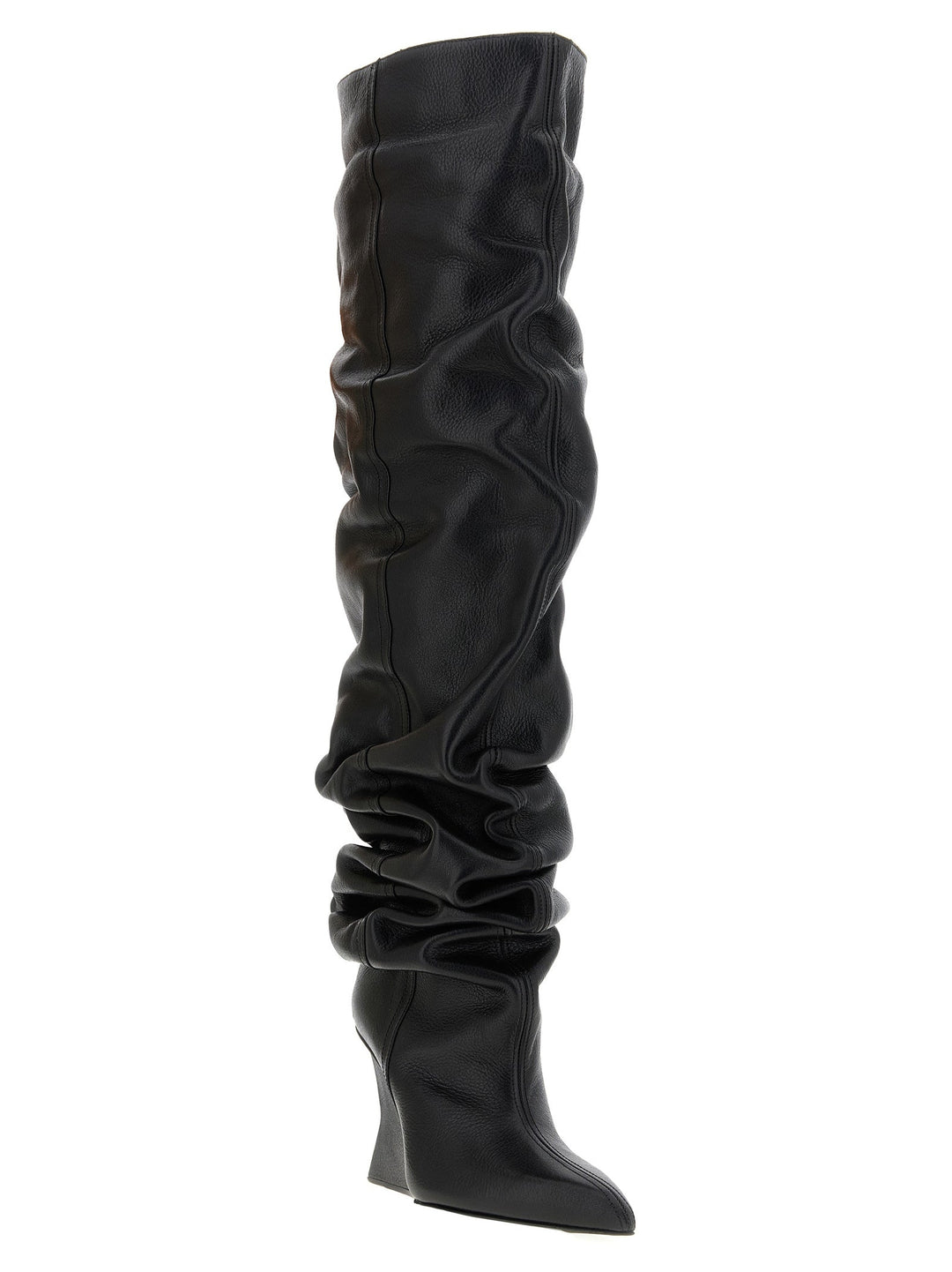 Women’s Balmain Black Calfskin Over the Knee