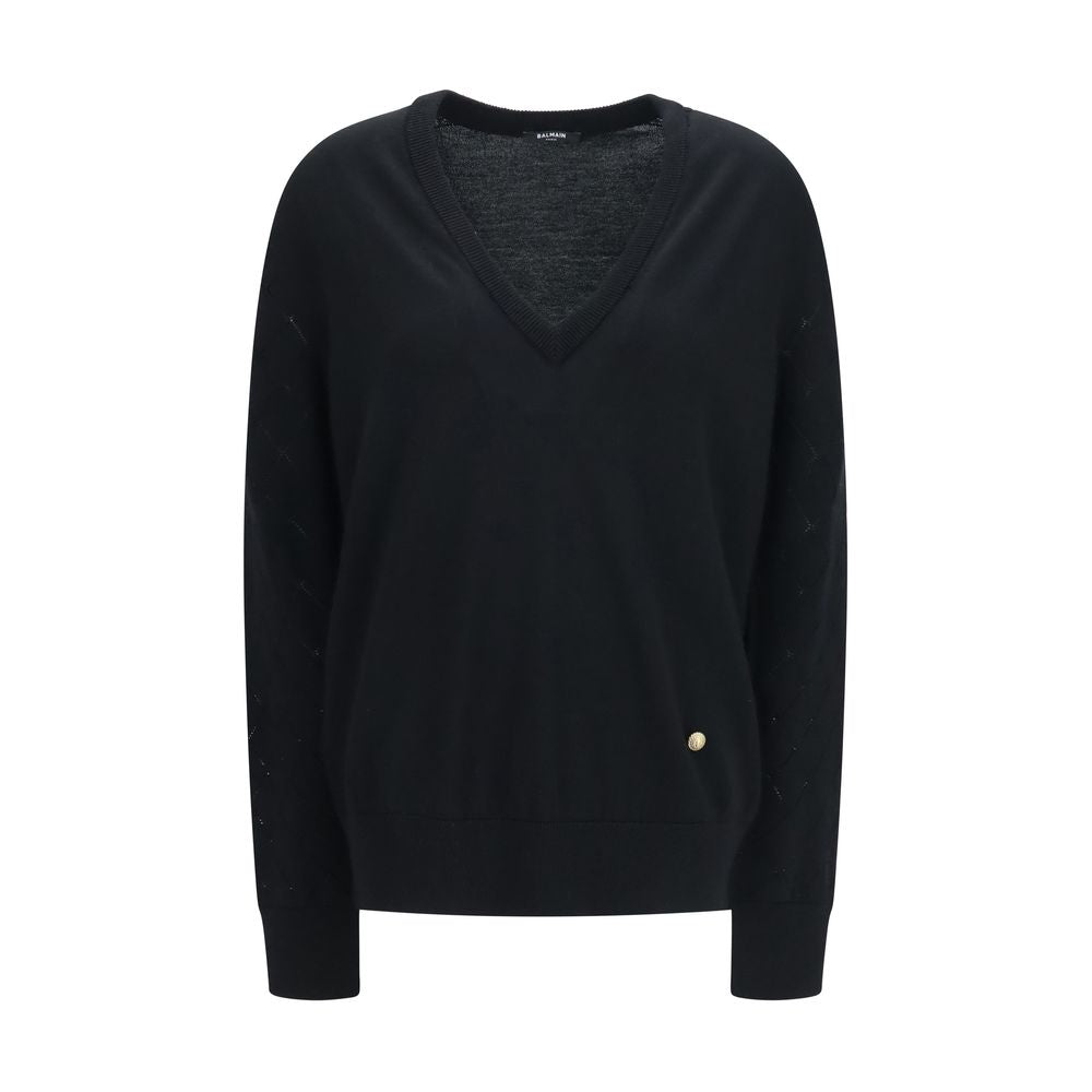 Women’s Balmain Black Wool Oves Aries Sweatshirt