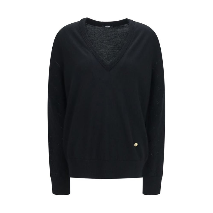 Women’s Balmain Black Wool Oves Aries Sweatshirt
