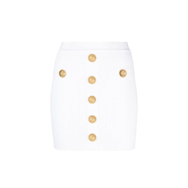 Women’s Balmain White Polyester Mini Skirt