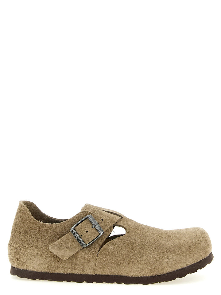 Women’s Birkenstock Beige Suede Leather Clogs