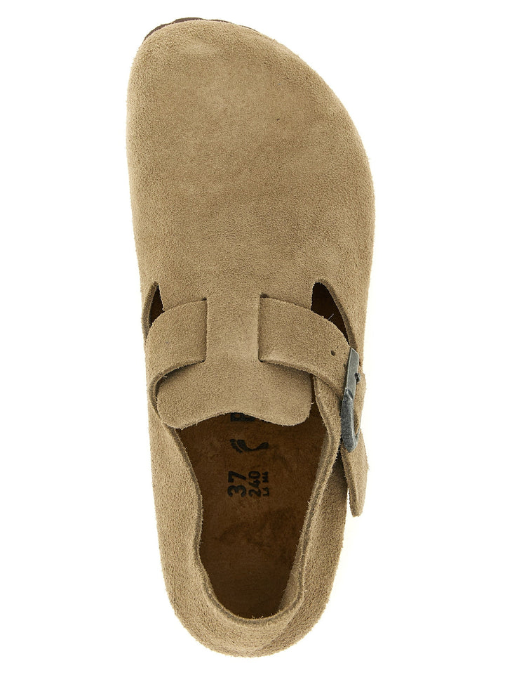 Women’s Birkenstock Beige Suede Leather Clogs