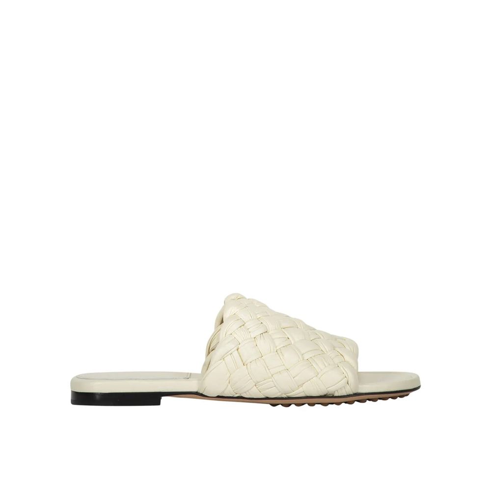 Women’s Bottega Veneta White Lamb Leather Mules