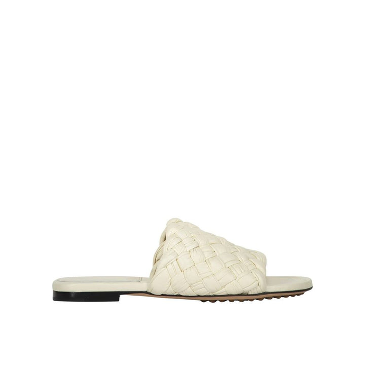 Women’s Bottega Veneta White Lamb Leather Mules