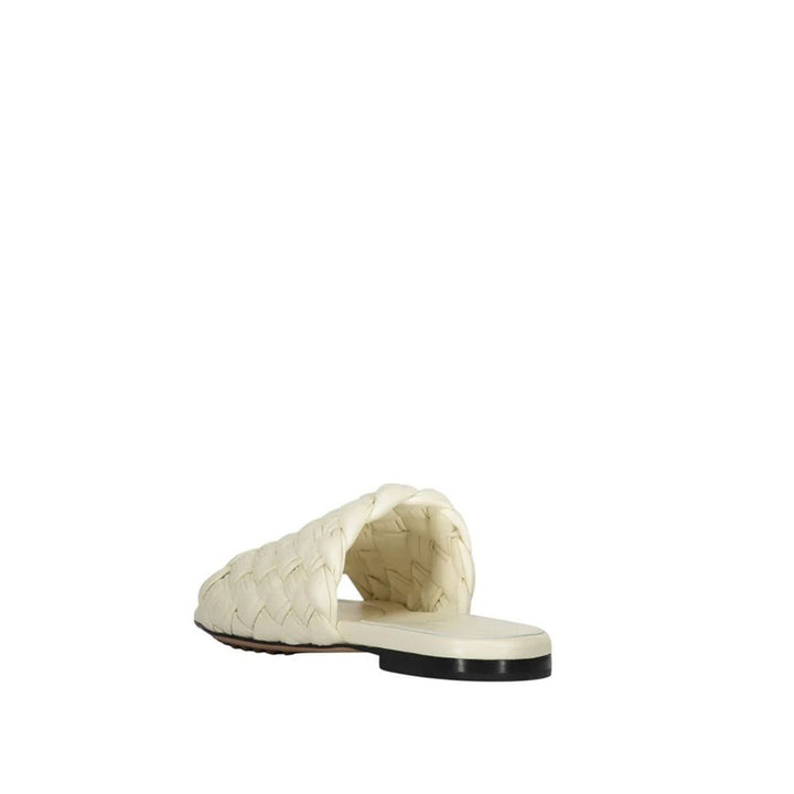 Women’s Bottega Veneta White Lamb Leather Mules