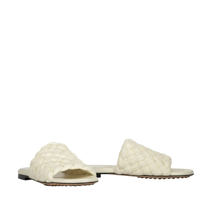 Women’s Bottega Veneta White Lamb Leather Mules