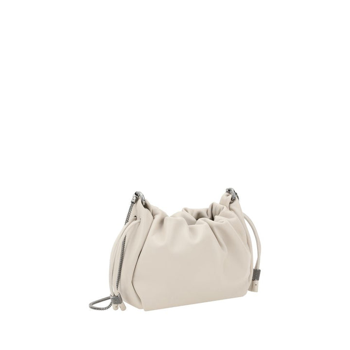 Women’s Brunello Cucinelli Beige Calf Leather Bos Taurus Shoulder Bag