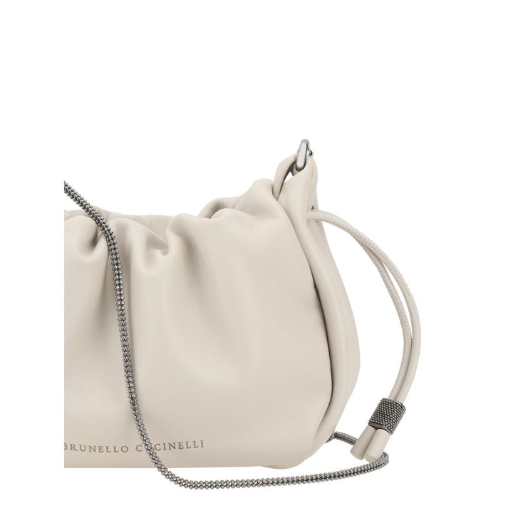 Women’s Brunello Cucinelli Beige Calf Leather Bos Taurus Shoulder Bag