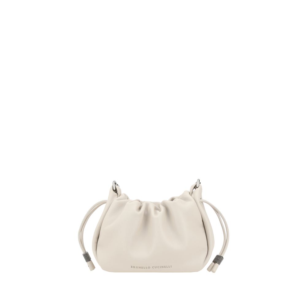 Women’s Brunello Cucinelli Beige Calf Leather Bos Taurus Shoulder Bag