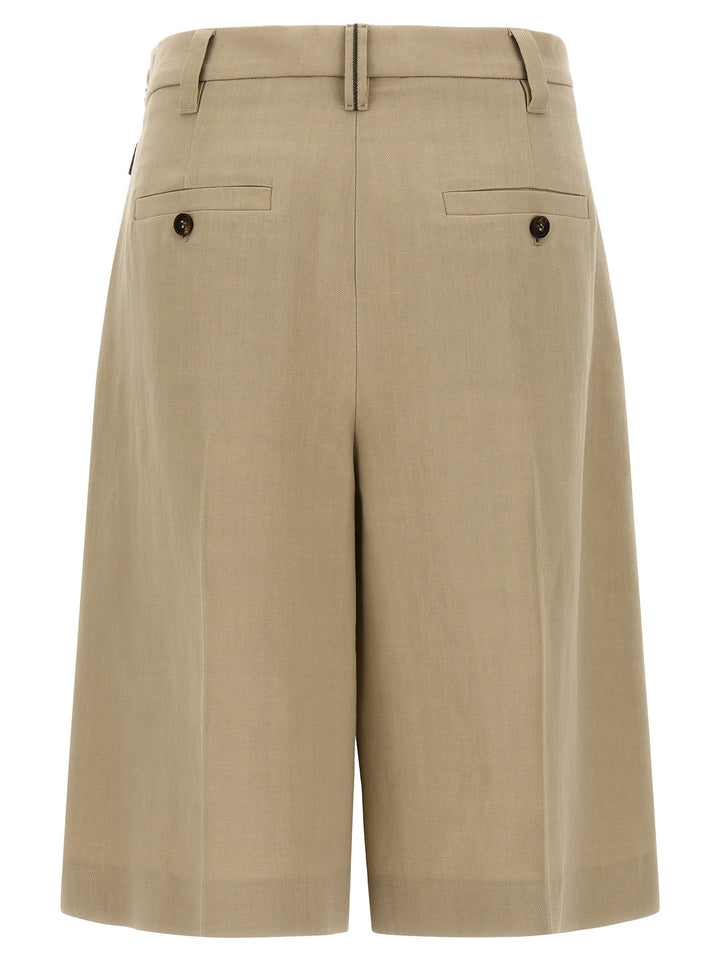 Women’s Brunello Cucinelli Beige Viscose Bermuda Shorts
