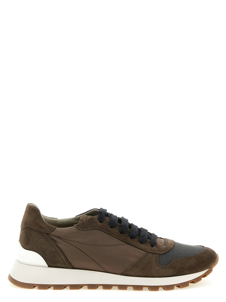 Women’s Brunello Cucinelli Bicolor Calfskin Athletic Sneakers