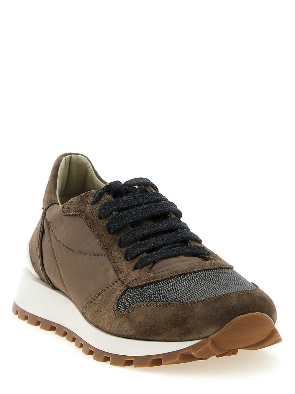 Women’s Brunello Cucinelli Bicolor Calfskin Athletic Sneakers