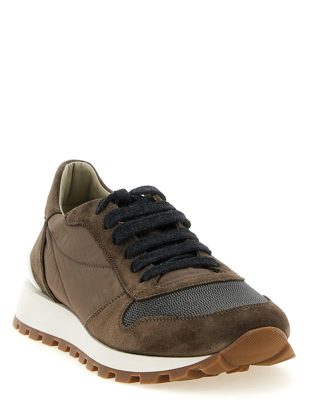 Women’s Brunello Cucinelli Bicolor Calfskin Athletic Sneakers