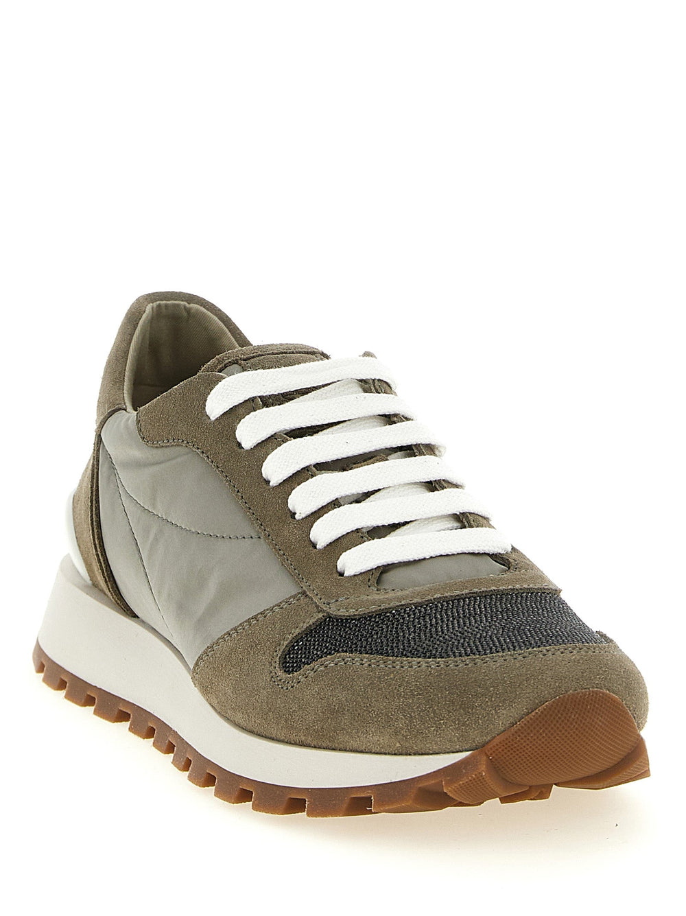 Women’s Brunello Cucinelli Bicolor Polyester Athletic Sneakers