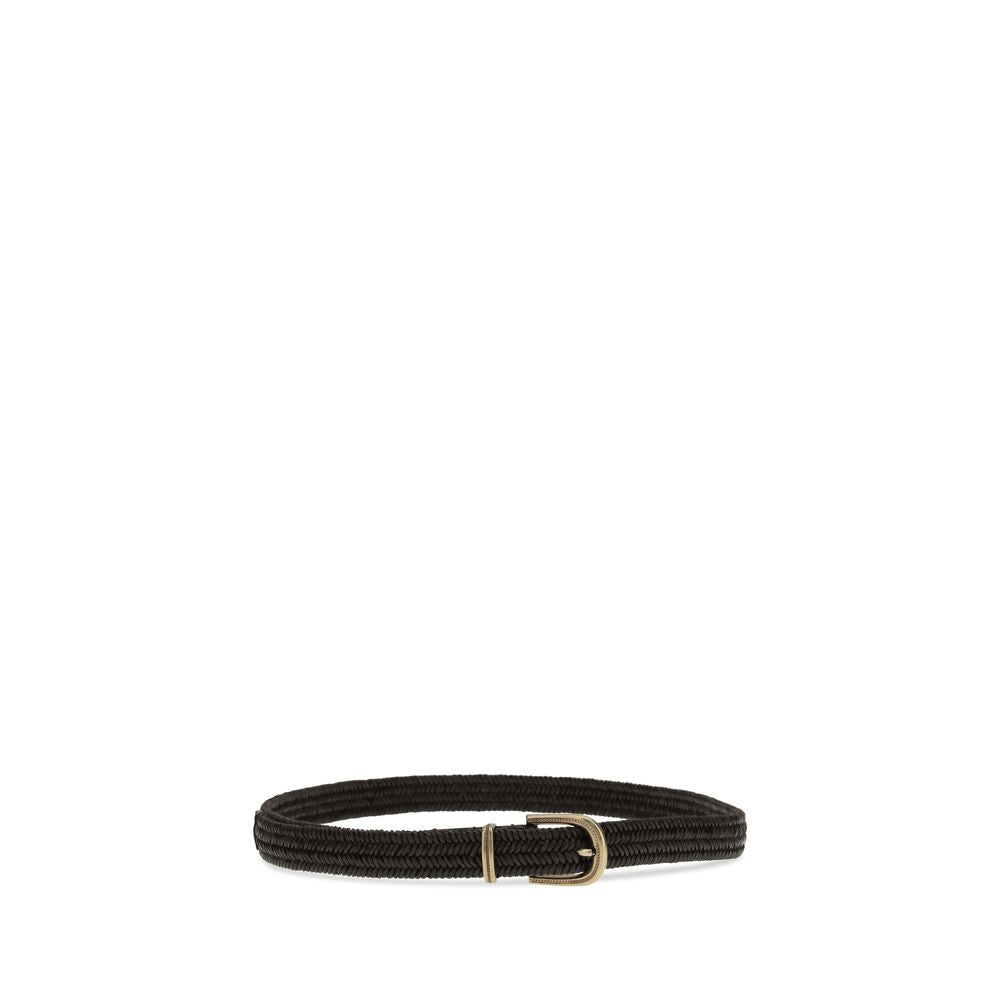 Women’s Brunello Cucinelli Black Calf Leather Bos Taurus Regular Belt