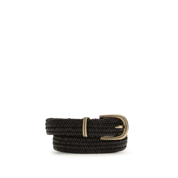 Women’s Brunello Cucinelli Black Calf Leather Bos Taurus Regular Belt