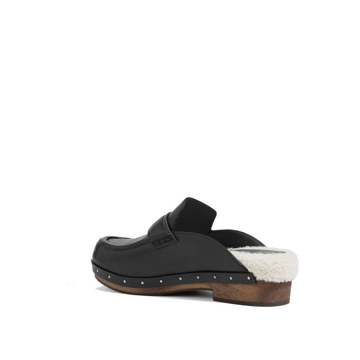 Women’s Brunello Cucinelli Black Leather Mules