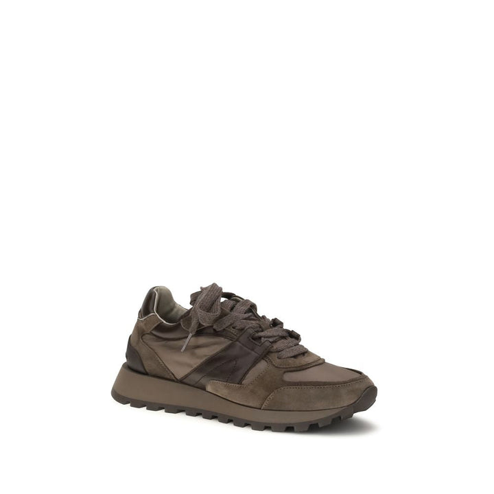 Women’s Brunello Cucinelli Brown Calf Leather Bos Taurus Athletic Sneakers