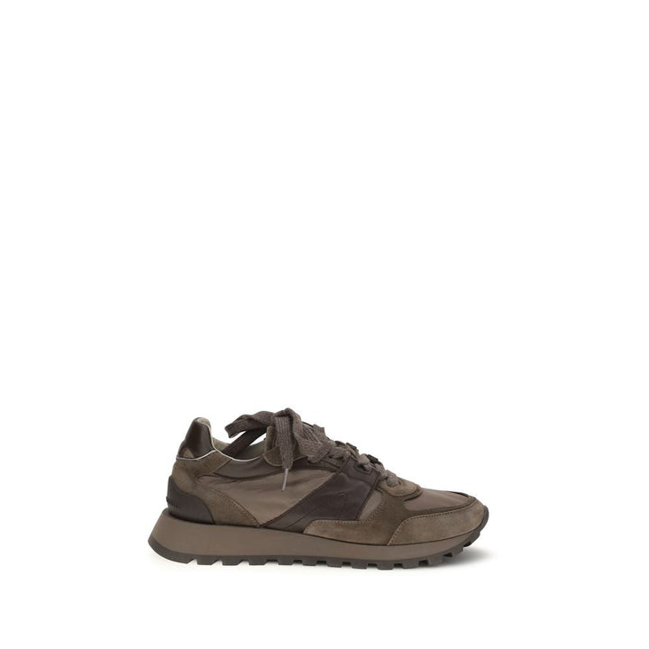 Women’s Brunello Cucinelli Brown Calf Leather Bos Taurus Athletic Sneakers
