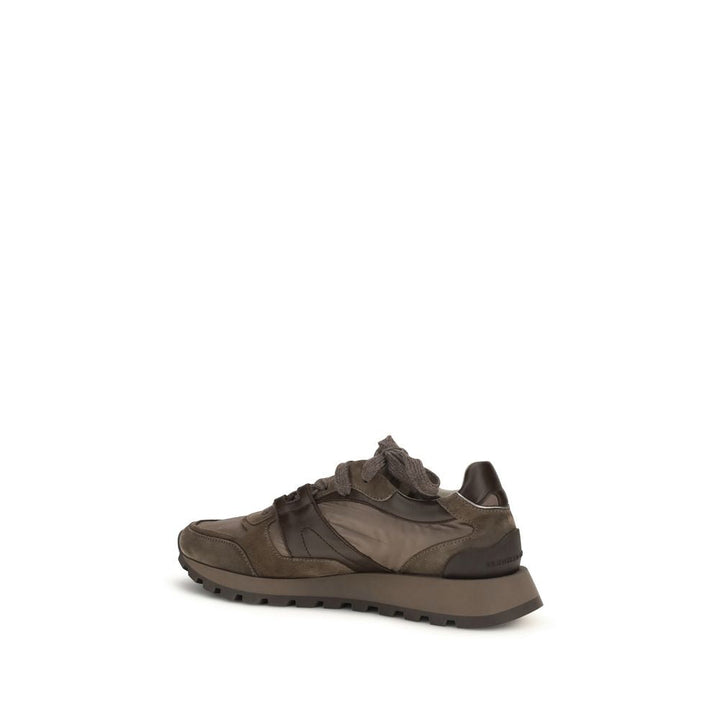 Women’s Brunello Cucinelli Brown Calf Leather Bos Taurus Athletic Sneakers