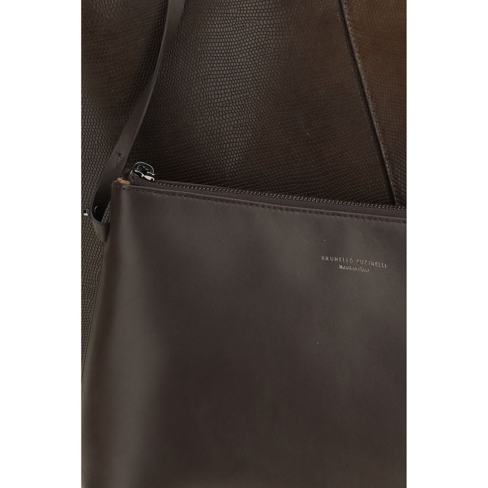 Women’s Brunello Cucinelli Brown Calf Leather Bos Taurus Shoulder Bag