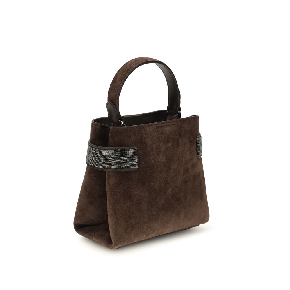 Women’s Brunello Cucinelli Brown Calf Leather Bos Taurus Shoulder Bag