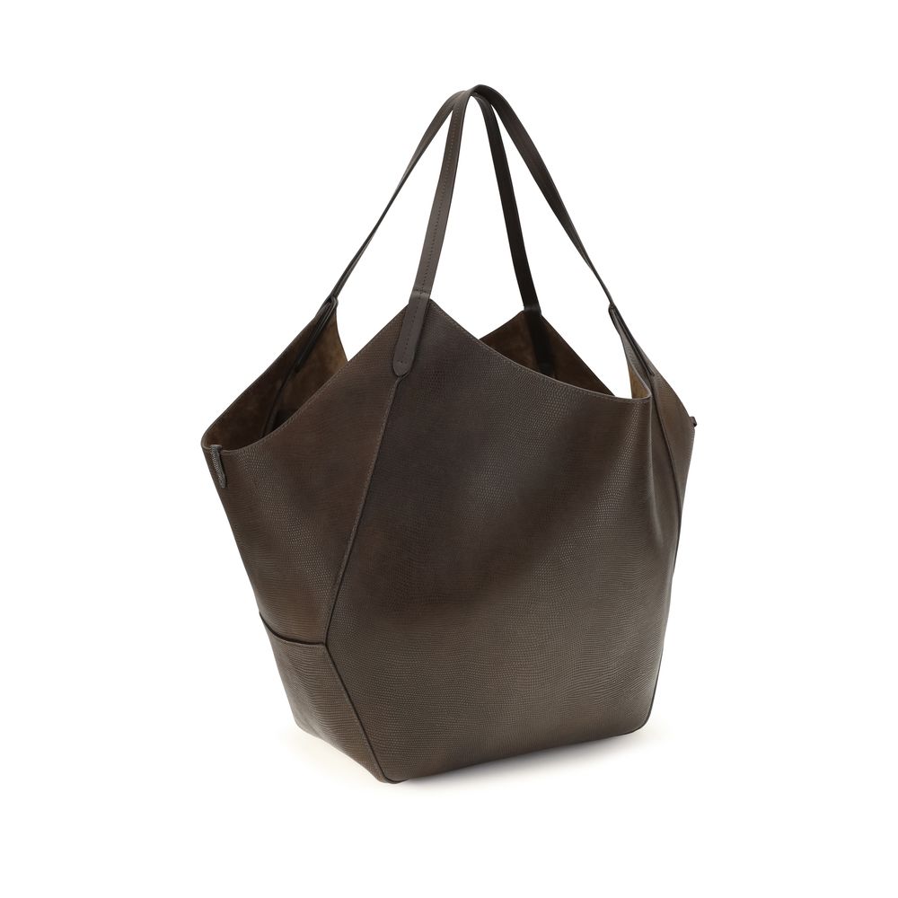 Women’s Brunello Cucinelli Brown Calf Leather Bos Taurus Shoulder Bag