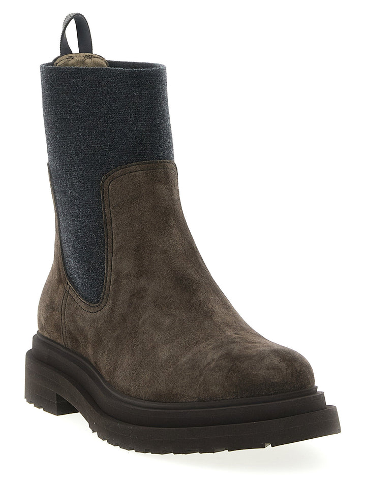Women’s Brunello Cucinelli Brown Calfskin Ankle Boots