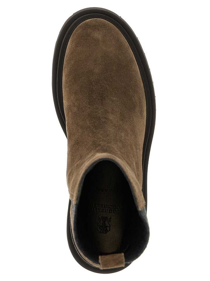 Brunello Cucinelli Brown Calfskin Ankle Boots