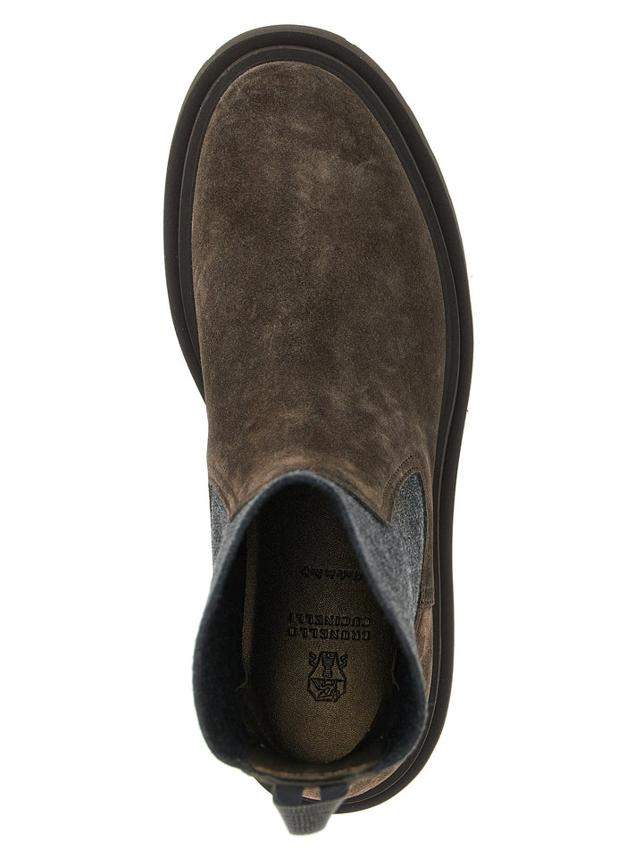 Women’s Brunello Cucinelli Brown Calfskin Ankle Boots